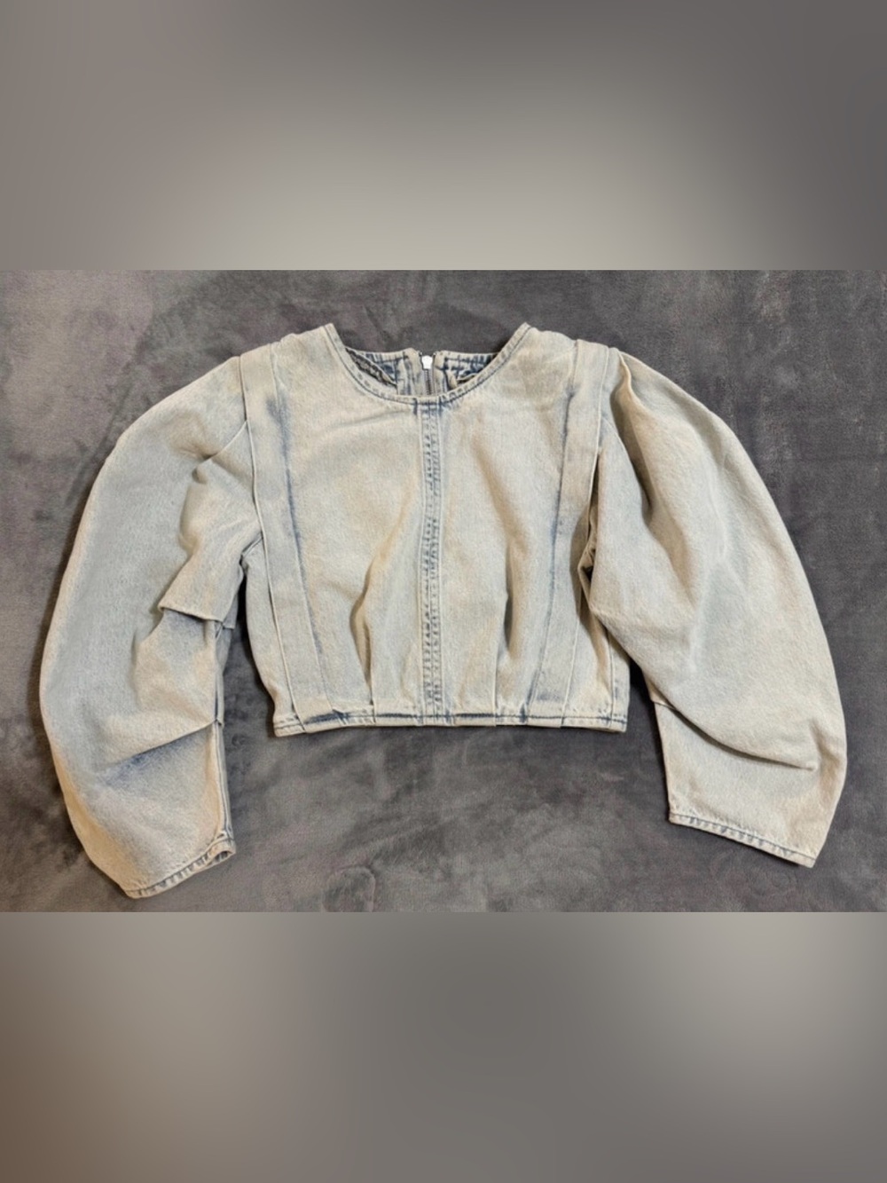 Zara Light Wash Denim barrel sleeves Jacket